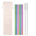 Axyaa Stainless Steel Straws Set - Eco-Friendly Reusable Portable Travel Essential