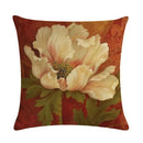 Axyaa Retro Rose Linen Pillowcase 45*45cm - Furniture Decorative Cushion Cover