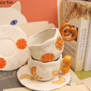 Axya Cartoon Ceramic Mug Set: Hand-painted Coffee Cup with Saucer, Creative Juice Tea Office Water Cup.