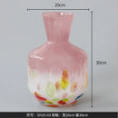 Axyaa Pink Gradient Glass Flower Vase for Home Decor
