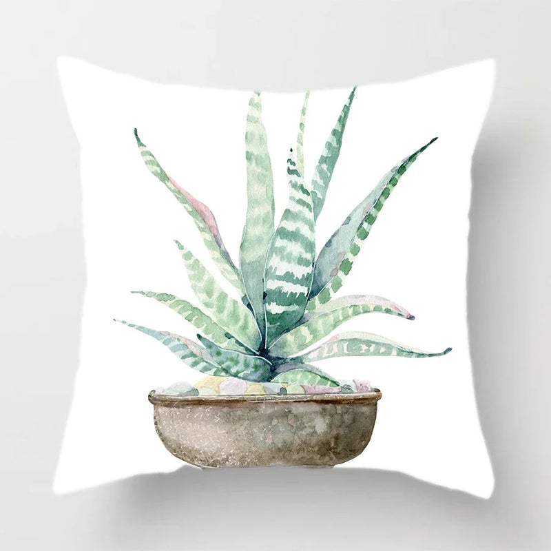 Axyaa Watercolor Cactus Flower Pillow Case 45x45cm