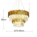 Axyaa Gold Metal Chandelier Light Living Room Dining LED Pendant Luminarias