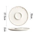 Axyaa Bead Edge Ceramic Dessert Plate for Molecular Cuisine and Sushi