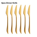 Axyaa 21-Piece Gold Stainless Steel Cutlery Set - Elegant Western Dinnerware