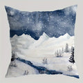 Axyaa Christmas Pillow Covers: Winter Scenes Pattern for Sofa, Bedroom, Car