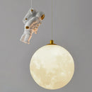 Axyaa Astronaut Lunar Pendant Lamp for Bedroom Study, G9 LED Hanging Fixture