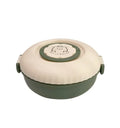 Axyaa Double-layer Bento Box with Sauce Compartment - Microwave Safe Plastic Lunch Box