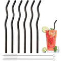 Axyaa Stainless Steel Reusable Metal Straws Set - 8Pcs Bar Accessory & Cocktail Party Favor