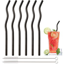 Axyaa Stainless Steel Reusable Metal Straws Set - 8Pcs Bar Accessory & Cocktail Party Favor
