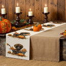 Watercolor Pumpkin Dog Table Runner by Axyaa: Farmhouse Dining Decor & Wedding Party Runner