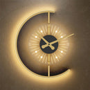 Axyaa Minimalist LED Wall Lamp with Clock for Home Indoor Lighting