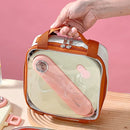 Axyaa Stainless Steel Divided Lunch Box Set with Cutlery