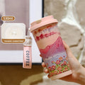 Axyaa Ceramic Inner Liner Tumbler Stainless Steel Cup with Lid & Straw