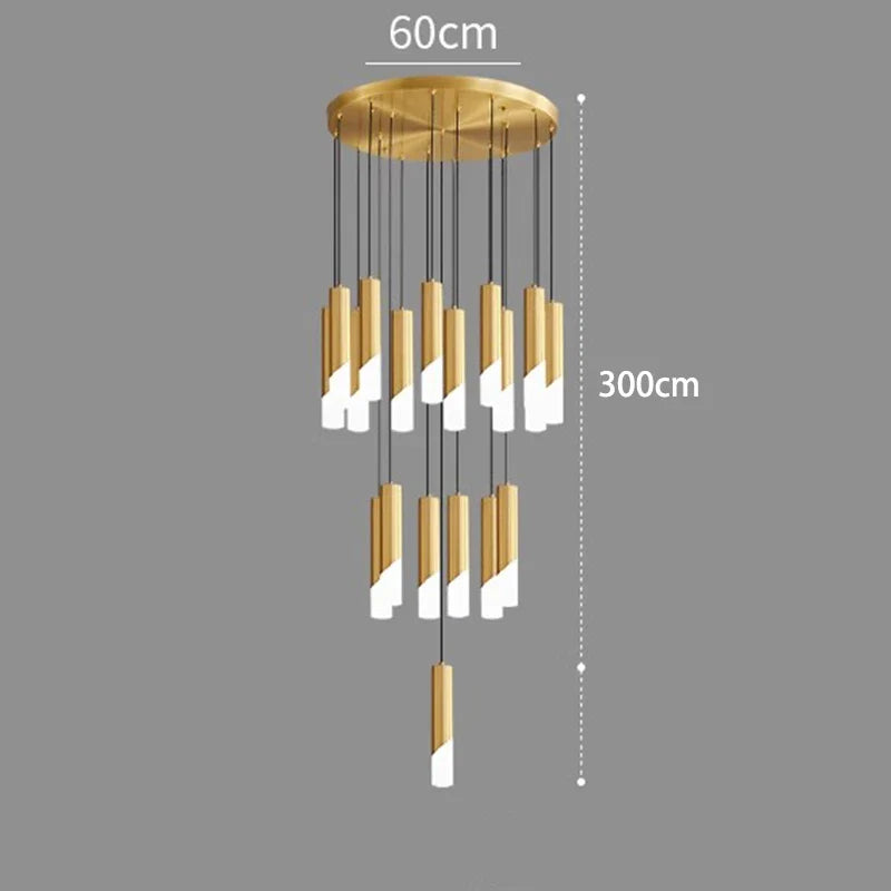 Axyaa Staircase Chandeliers LED Pendant Light for Modern Home Decor