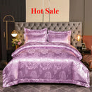 Axyaa Satin Jacquard Embroidered 4-Piece Bedding Set