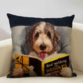 Axyaa Bullfighting Dog Cushion Cover - 45x45cm Linen Pillowcase for Home Decor
