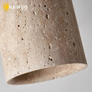 Axyaa Stone Downlight Ceiling Lamp with Wood & Travertine for Home Decor