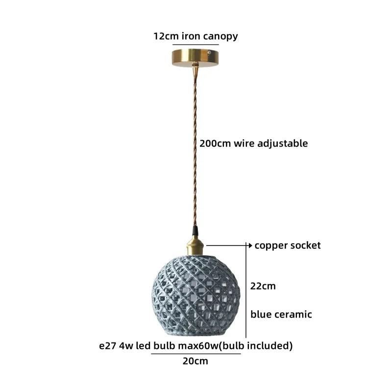Axyaa White Ceramic LED Pendant Lights: Minimalist Loft Illumination