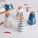Axya Ceramic Seasoning Jar Set - Kitchen Spice Container & Seasoning Tool