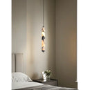 Natural Stone Pendant Lights by Axyaa - Elegant LED Chandelier for Home Decor
