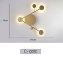 Axyaa Black Metal Wall Lamps Moon Decorative LED Lights for Living Room