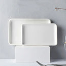 Axya White Ceramic Dinner Plate Round Square Tableware Storage Tray