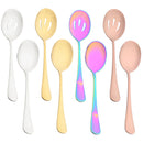 Axyaa Stainless Steel Slotted Spoon Set - Multicolored Big Soup Flatware Kit