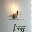Axyaa Wooden LED Wall Lamps: Bedroom Home Luminaire, Walnut Wood Shade, Bathroom Mirror Stair Light