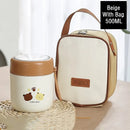 Axyaa Double-Layer Stainless Steel Thermal Lunch Box with Spoon and Bag