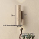 Axyaa Nordic LED Wall Lamp Sconce Wood Canopy Column Terrazzo Mirror Light