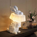 Axyaa Rabbit Table Lamp: Cute Danish Resin LED Night Light for Kids' Bedside