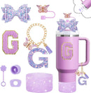 Axyaa Cup Set: Straw Topper, Boot, Stoppers, Handle Charms, Sticker for 30oz 40oz Tumbler