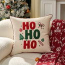 Axyaa Embroidered Holiday HoHo Pillow - Red Snowflake & Ginger Cake Design