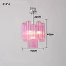 Axyaa Clear Pink Glass Tube Chandelier Luxury Ceiling Pendant Light