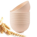 Axyaa Round Wheat Straw Bowls Set of 8 - Eco-Friendly Unbreakable Salad Bowls