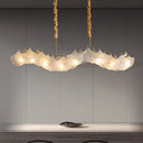 Axyaa Vintage Ginkgo Leaf Chandelier French Cream Style Crystal Glass Light