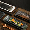 Axyaa Ceramic Sushi Plate Fish Dish for Hotel Restaurant Household Grilling