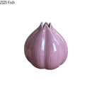 Axyaa Purple Onion Ceramic Vase for Desktop Flower Arrangement and Decor