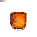 Axyaa Amber Glass Vase: Ice Patterned Decor for Flowers & Table Arrangements