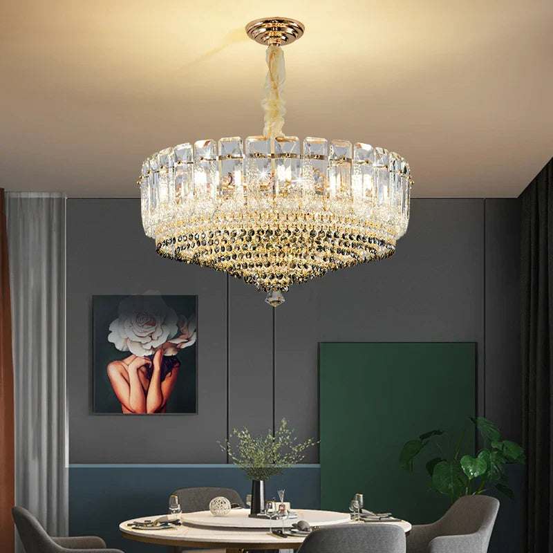 Axyaa Crystal Chandelier for Duplex Villa Hall - Elegant Living Room Lighting