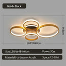 Axyaa Modern LED Chandelier Black/Gold Light Luxury Circular Ring Ceiling Fixture