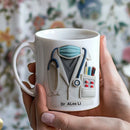 Axyaa Personalized Doctor Nurse Ceramic Mug with Custom Name & Hospital Logo