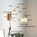 Axyaa Cube Glass LED Wall Sconce, Walnut Wood, Pull Chain Switch, 2 Arms
