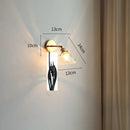 Axyaa Glass Lampshade Pull Chain LED Wall Light Fixture for Bedroom Home Indoor Lighting