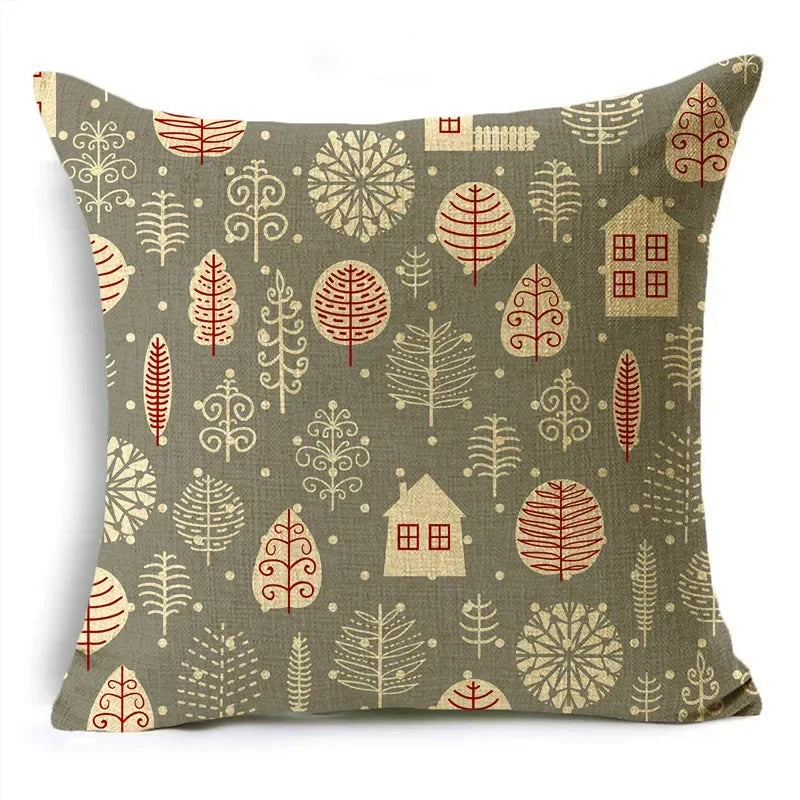 Axyaa Christmas Plant Series Pillow Covers - Festive Home Décor