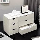 Axyaa 3-Tier Stackable Plastic Storage Drawer Rack White Multi-Purpose Organizer