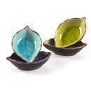 Axyaa Ceramic Leaf Small Plates Set of 2