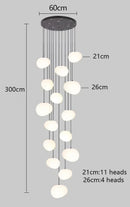 Axyaa Nordic Cream Pebble Chandelier for Dining Room, Staircase & Indoor Lighting