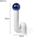 Axyaa Geometric White Vase: Modern Decorative Flower Arrangement for Home Office