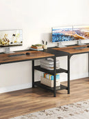 Axyaa 90.55'' 2 Person Double Computer Desk with Shelves and Spacious Desktop